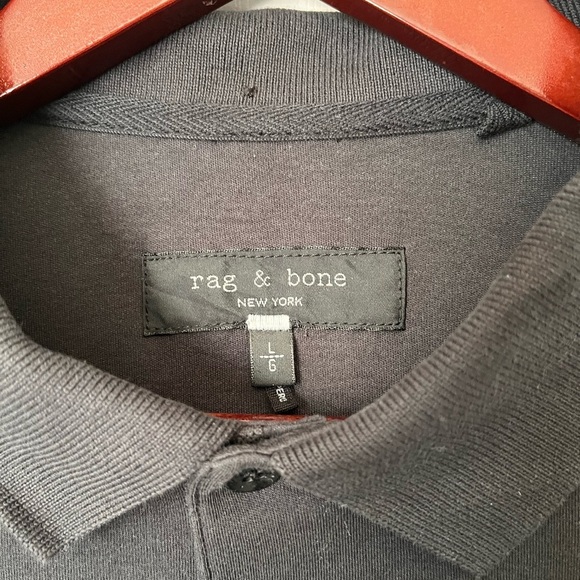Mens Rag & Bone Pima Cotton SS Polo Shirt Large - Picture 5 of 9